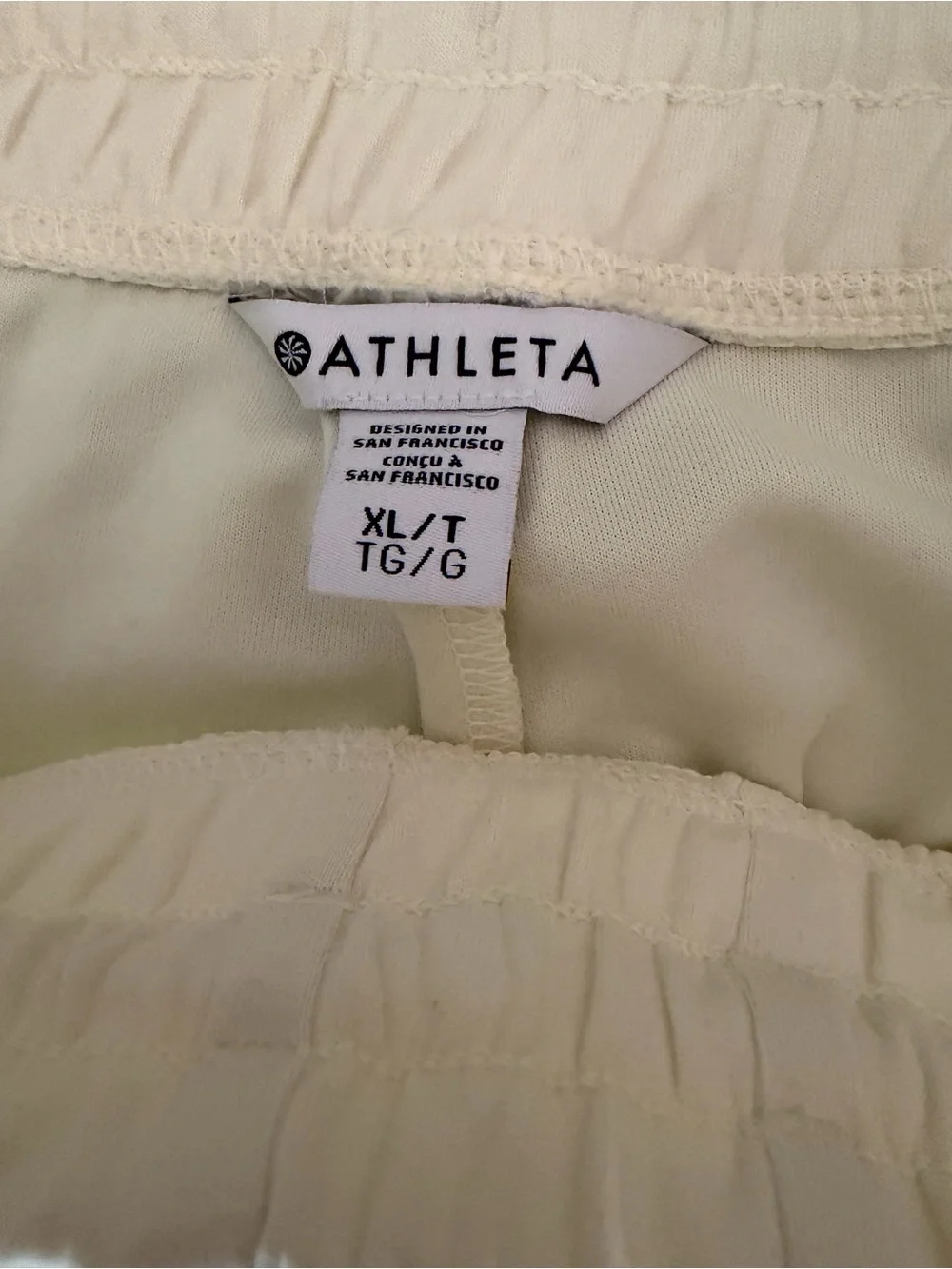 NWT |Athleta |Seasoft Straight Pant |XL Tall |Ivory |Wide Leg |34” Inseam
